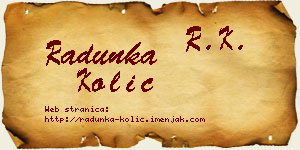 Radunka Kolić vizit kartica